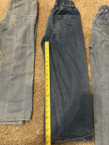 Lot of 3 - Kids Girls Stylish Wide Leg Pants Elastic Waistband Denim Solid Color - Picture 5 of 9