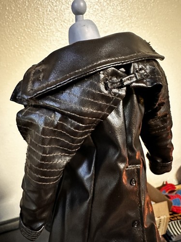 1/6 Scale Dark Brown Leather Trench Coat Long Jacket (Mint Condition) - Picture 7 of 12