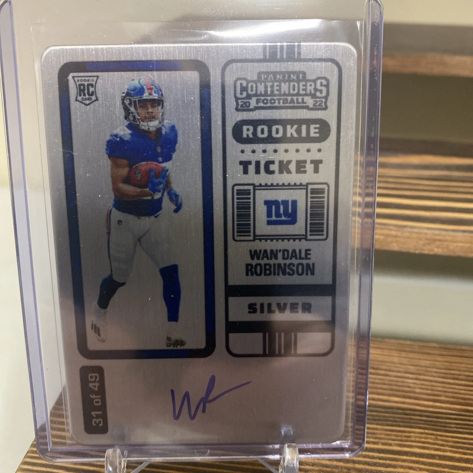 Wan’Dale Robinson 2022 PANINI CONTENDERS #141 ROOKIE SILVER TICKET AUTO /49 RC