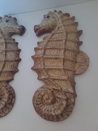 Nautical Beach Coastal Decor Seahorses Pair 12" - Picture 3 of 6