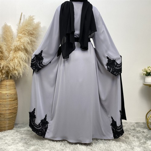 Dubai Women Muslim Maxi Dress Open Cardigan Islamic Long Robes Cocktail Dresses - Picture 18 of 39