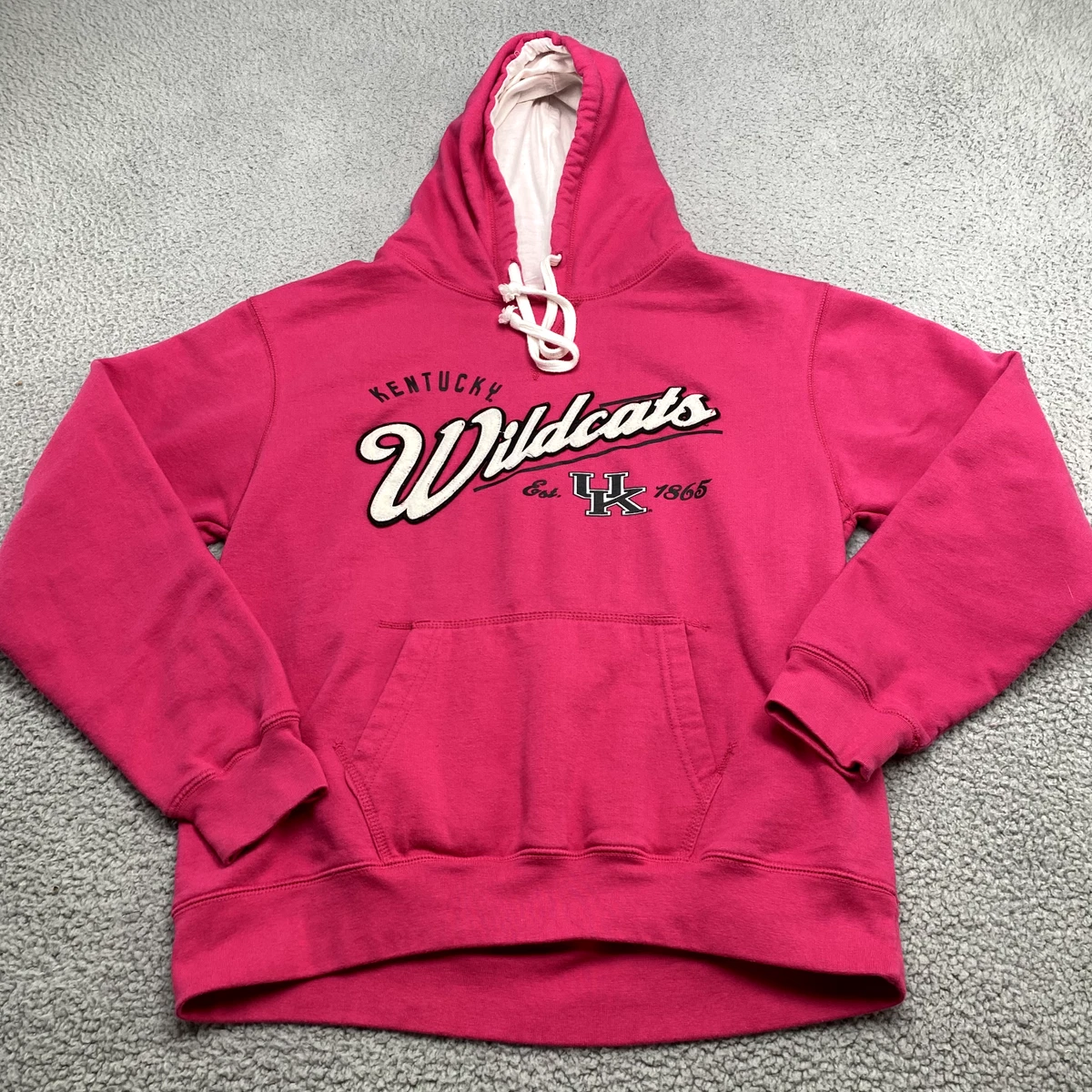 Kentucky Wildcats Sweatshirt Womens Large Pink Hoodie Fleece NCAA Ladies