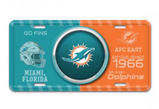miami dolphins metal license plate made in usa