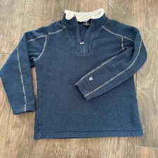Kuhl Alpaca Fleece Pullover Quarter Zip Mens L Blue Hiking Trail Camp Sweater