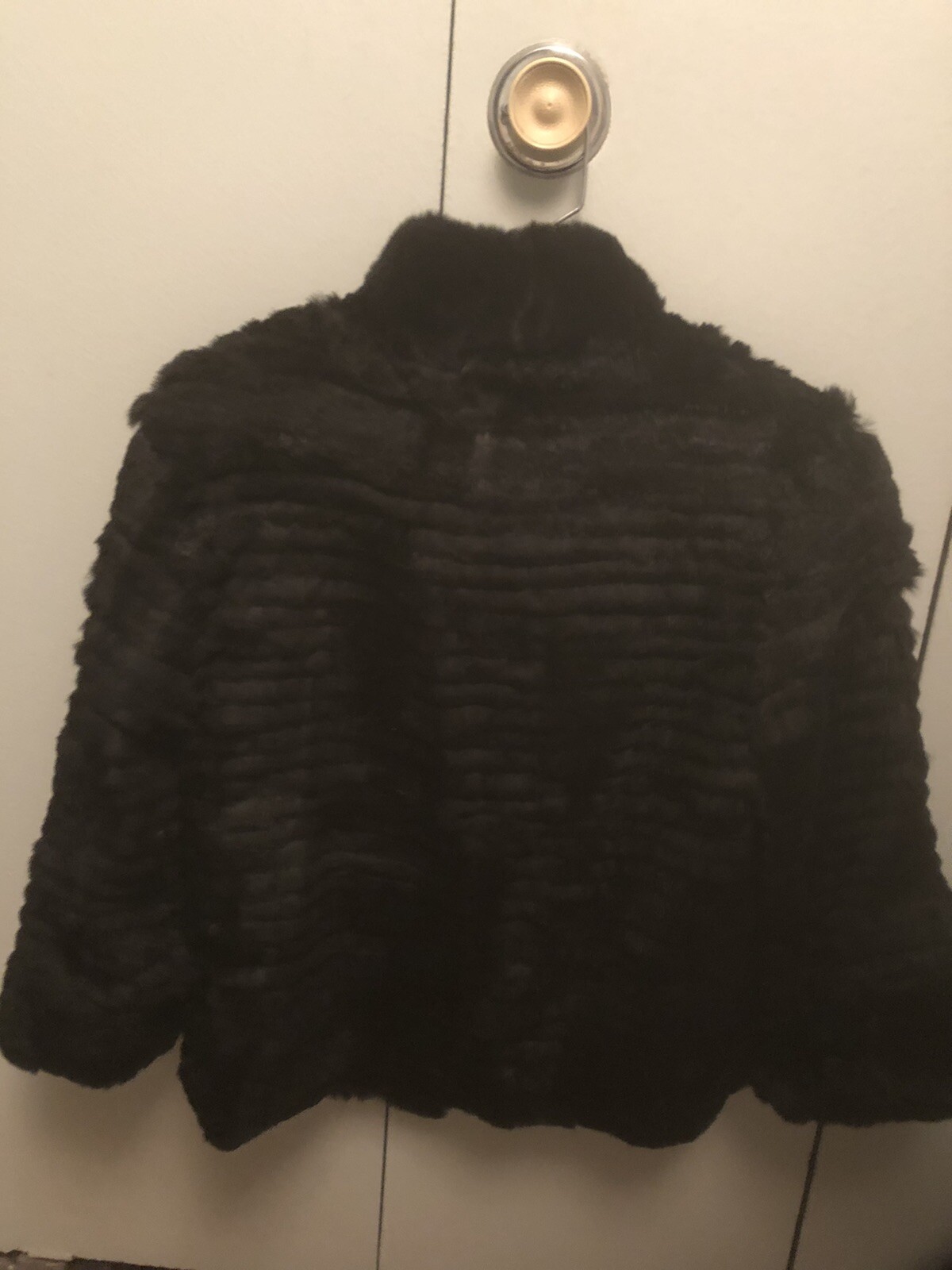 Rabbit Black Real Fur Jacket SZ XS - image 4