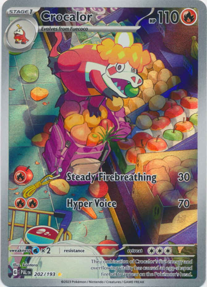 1x Crocalor - 202/193 - Illustration Rare NM-Mint Pokemon SV02 - Paldea Evolved