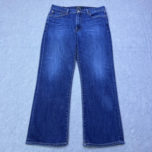 Lucky Brand Jeans 181 Relaxed Straight Mens 32x30 Blue Dark Wash Denim Classic