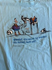 Vintage 90s Jared Lee Studio Cartoon T Shirt XL Wendell Horses Single Stitch