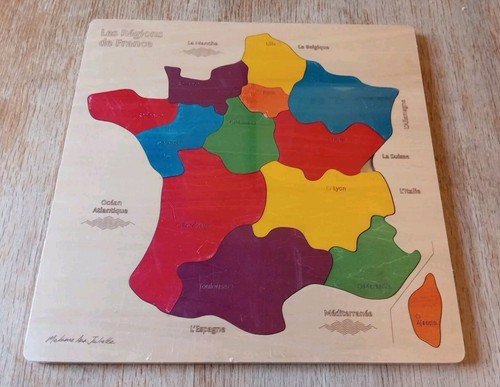 French Map Wooden Puzzle 36cm By 36cm