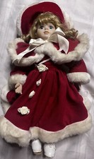 Vintage Dan Dee 15  Christmas Porcelain Doll Flawed
