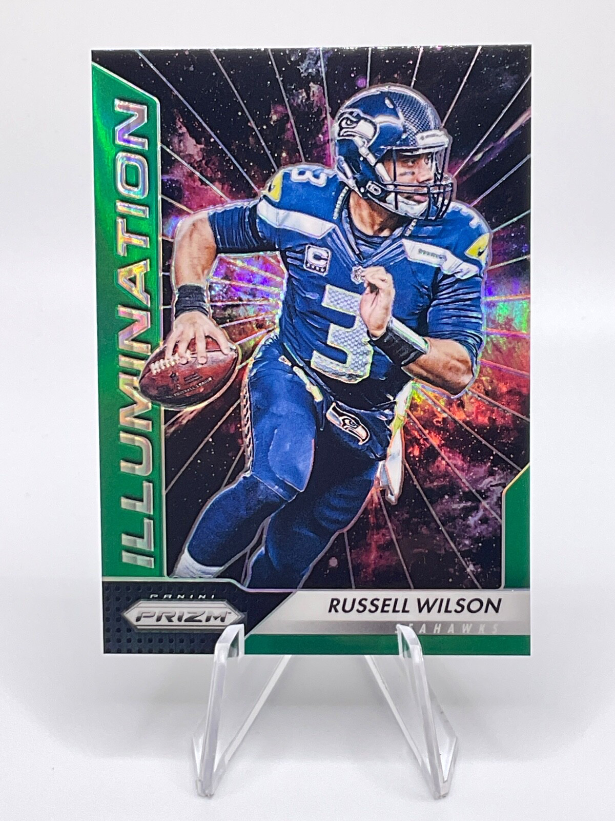 Russell Wilson 2016 Panini Prizm Illumination Green Prizm #2 SP Seahawks Sharp!