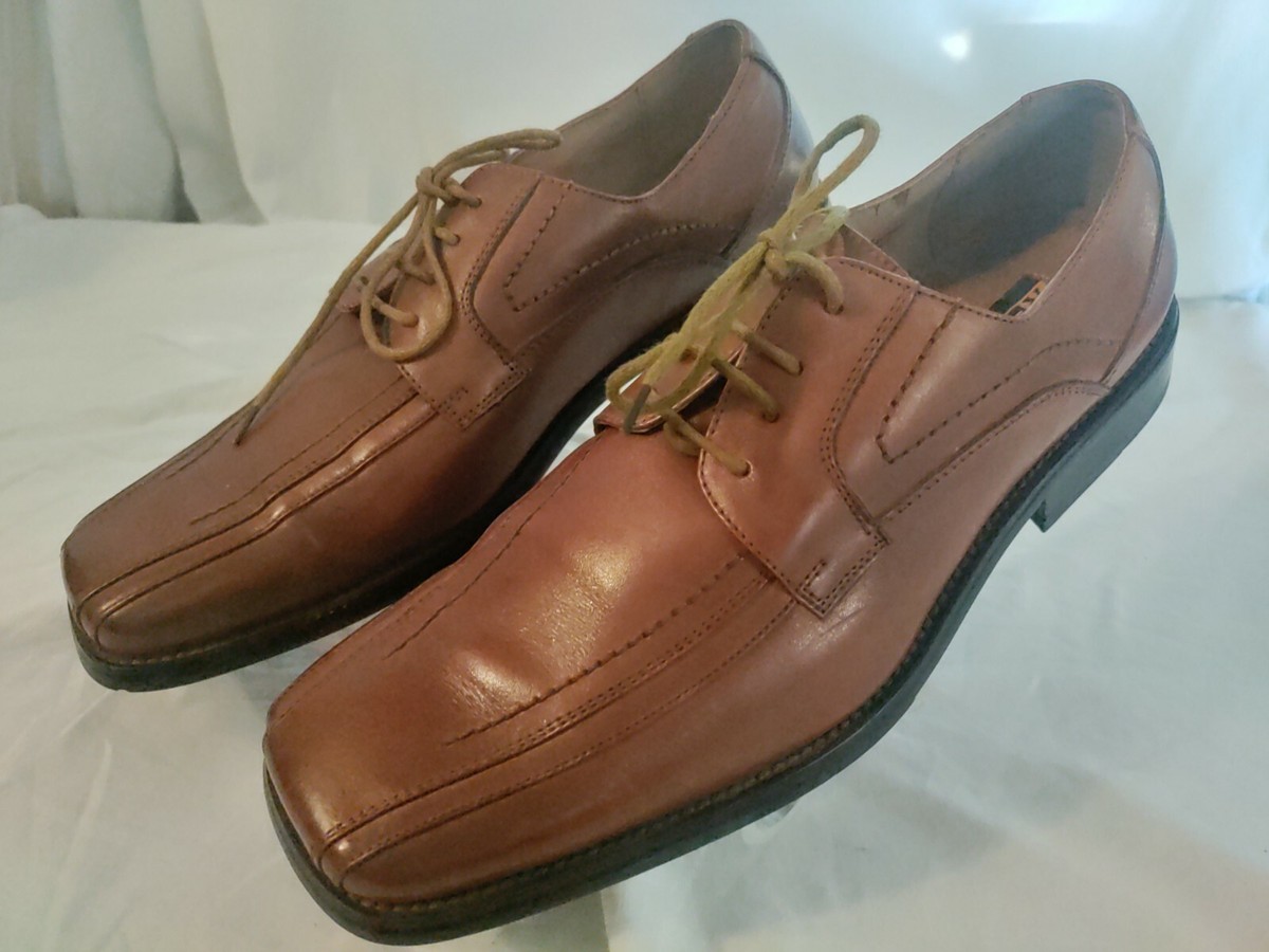 Men Stacy Adams brown leather lace up square toe casual  display picture 3
