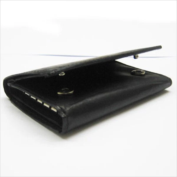 Black Genuine Keychain Holder Key Ring Men's Thin Trifold Wallet - Image 3 of 4