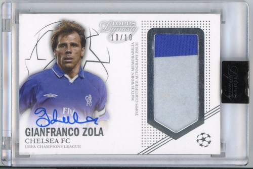 Gianfranco Zola 2022-23 Topps Dynasty UCL Patch Auto /10 Chelsea