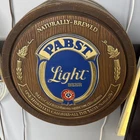 Vintage Pabst Light Beer Barrel Top Sign