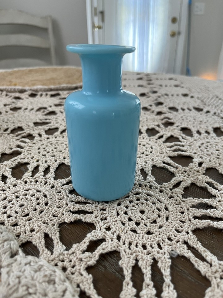 A 1930s French art glass bud vase/mini decanter from the legendary Portieux Vallerysthal glassworks — the kind of piece that stops a dinner party conversation cold.