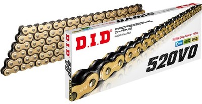 DID M520VOG100FB 520VO Pro V Series Gold/Black O-Ring Chain 100 Links