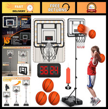Adjustable Kids Indoor Basketball Hoop with Scoreboard  Timer - Toddler Sports