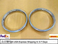 WM2 Front & Rear Steel Wheel Rim Pair 19" Inches 40 Hole For Royal Enfield