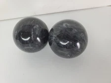 BRABUD 2'' Dark Grey Marble Baoding Health Stress Exercise Balls Chinese Exer...