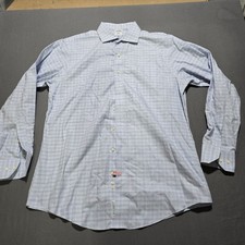 Brooks Brothers 1818 Regent Fit Light Blue Gingham Dress Shirt Mens 17 6/ 7