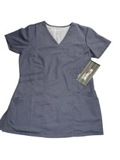 Grey  s Anatomy Modern Classic Fit V-Neck Scrub Top Granite Small 3 Pockets 41452