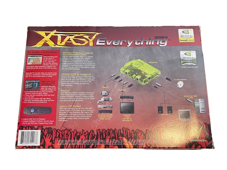 Open Box VisionTek Xtasy Everything 5564 GeForce2 MX400 Personal Cinema Graphics - Image 4 of 4