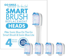 GO SMILE Replacement Brush Heads for On-The-Go Sonic Blue Electric Toothbrush, D