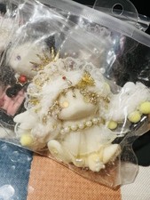 Handmade Fantasy Unicorn Mini Plush Doll Lot of 5 White/Gold Stuffed Animals
