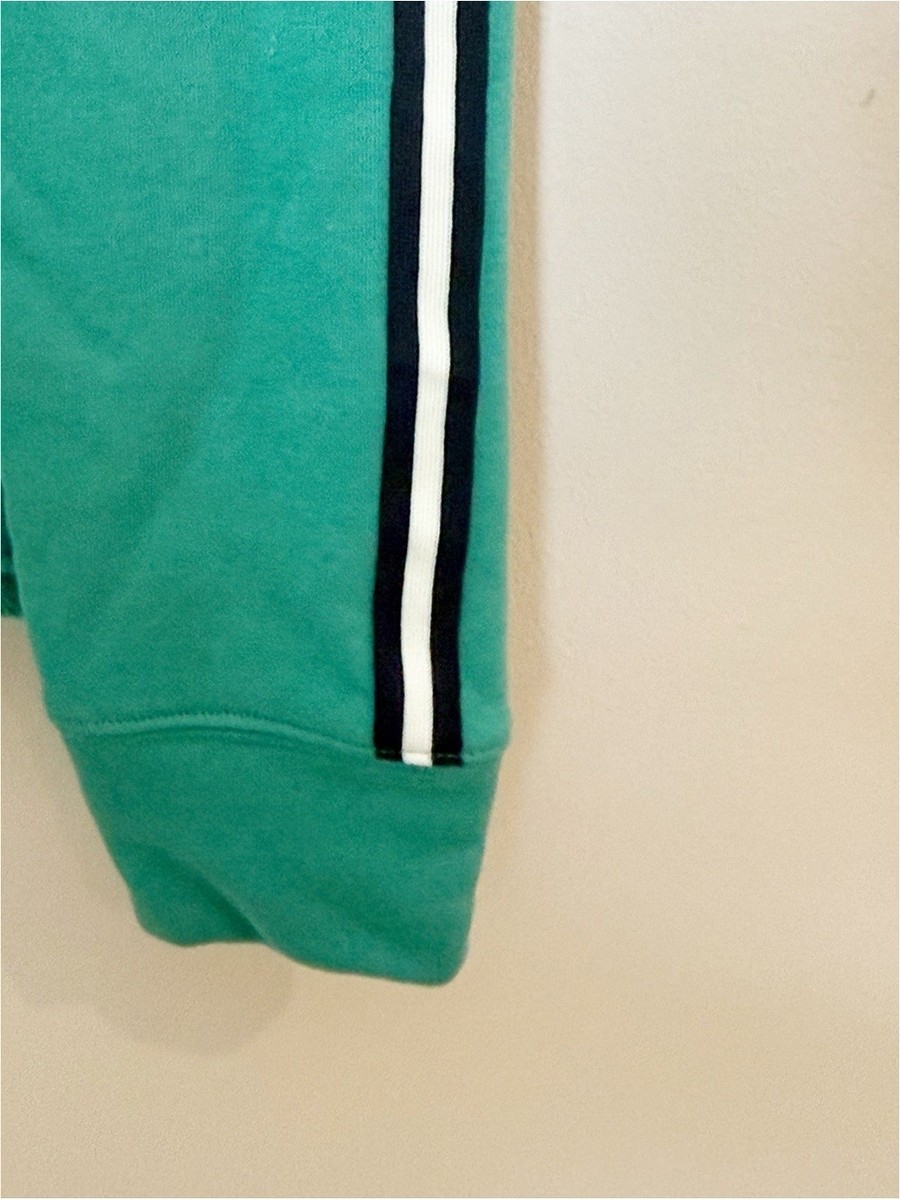 Evereve Kerry Green Tape Trim Long Sleeve CutOff Hoodie. Small View 5