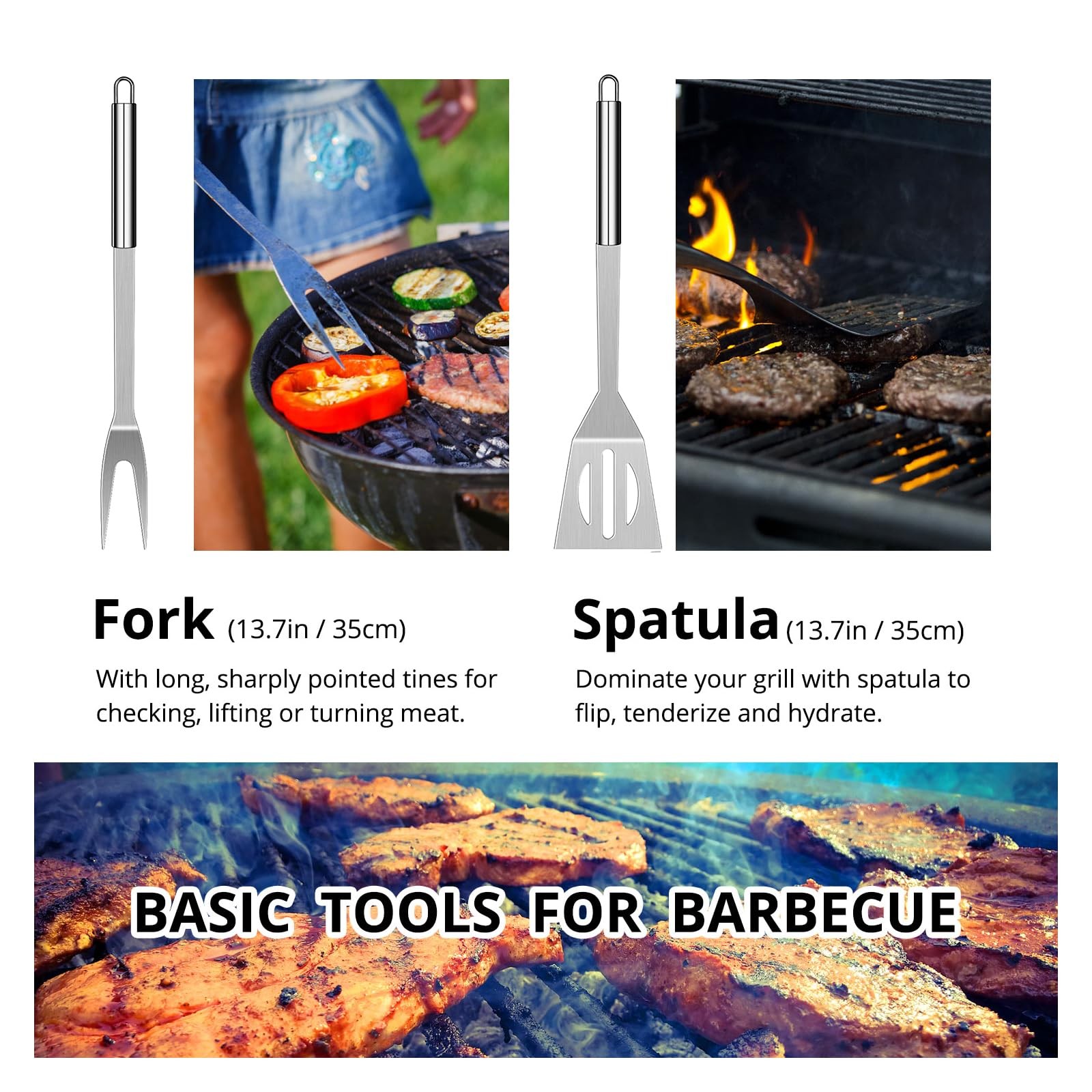 Foto 23 van BBQ Gebruiksvoorwerp Set Rvs Professionele Barbecue Accessoires Grill Tool Met