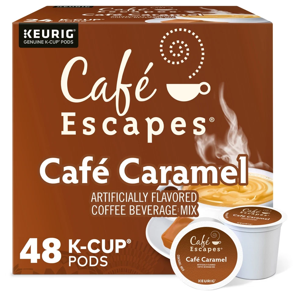 CAFÉ ESCAPES Cafe Escapes Cafe Caramel, Keurig K-Cup Pod, 48 Count