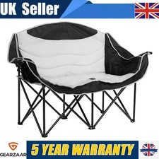 Double Camping Sofa Chair Portable for Picnics 2 Person for Adults Cup Holder