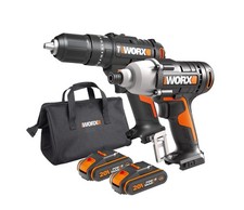 WORX WX902 CORDLESS DRILL & IMPACT DRIVER 2 x BATTERY & CHARGER Boxed