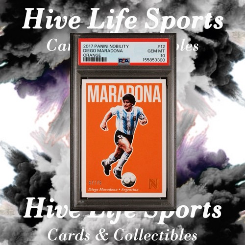 Diego Maradona [Orange] #12 2017 Panini Nobility card