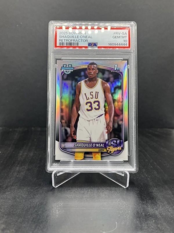 2025-26 Bowman Chrome Shaquille O'Neal Retrofractor Variation IV SP PSA 10 RV-SA