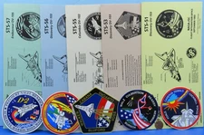 NASA Lot of 5 Flight Schedules + Stickers vtg  Space Shuttle ENDEAVOUR STS-57