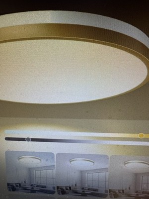 Dimmable Gold Ceiling Light Fixture, 5CCT 2700 K-5000K Modern Flush Mount Ce...