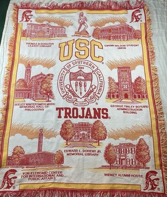 VTG USC Trojans Throw Blanket University of Southern California 61x47 Tapestry