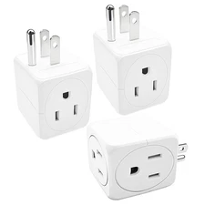 Extensor de enchufes múltiples, divisor eléctrico de pared, 3 tomas, 3 vías