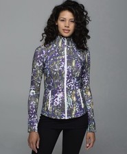 Lululemon Define Jacket Size 12 Floral Multicolor White Green Purple