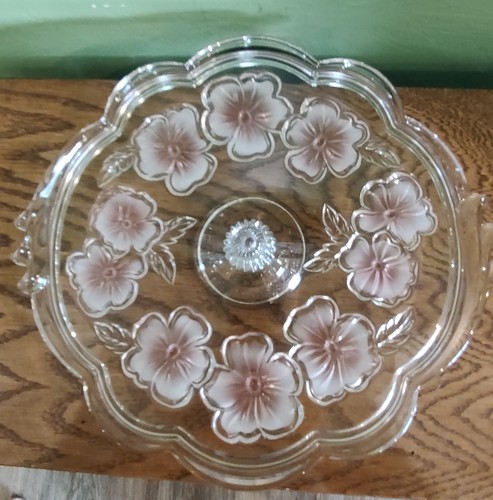 Studio Nova Pansy Bouquet 14.5" Crystal Cake Stand - Picture 3 of 5