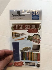 Paper House 3D High school years scrapbook Mini PICK stickers junior senior bell