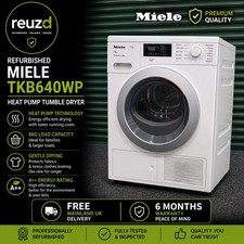 Refurbished Miele tkb640wp Heat Pump Tumble Dryer, 8kg Load, A++ Energy Rating