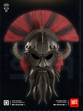 Fallout Legate Helmet 3D Printed GREY PLA+ UNFINISHED 24" head READ BELOW