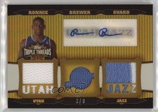 2006-07 Topps Triple Threads Relic Gold 3/9 Ronnie Brewer #TTRA-102 Auto 7n6