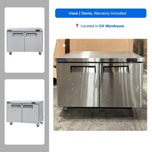ICECASA 48" 2-Door Undercounter Refrigerator Commercial Lowboy - USED / DENTS