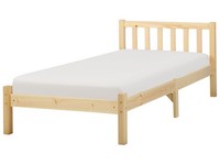 Holzbett Kiefernholz Hellbraun Lattenrost 90 X 200 Cm Hohes Kopfteil Florac