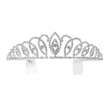 Bseash Silver Crystal Tiara Crown Headband Princess Elegant Crown with combs for