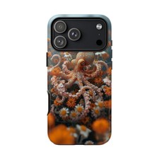 For iPhone / Galaxy / Pixel Octopus Orange Flower Phone Case